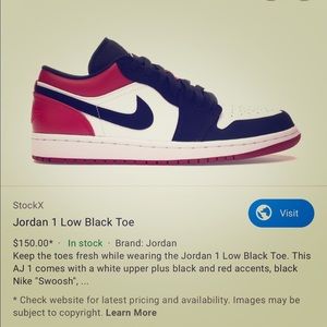 jordan 1 lows black toes